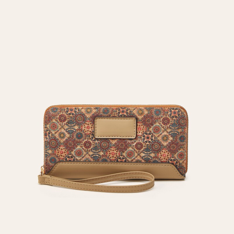 Cross-Border Bohemian Multifunctional Clutch Bag with Multiple Card Slots, Wood Grain Wallet, Artistic Women's Bag, Card Holder, Coin Purse