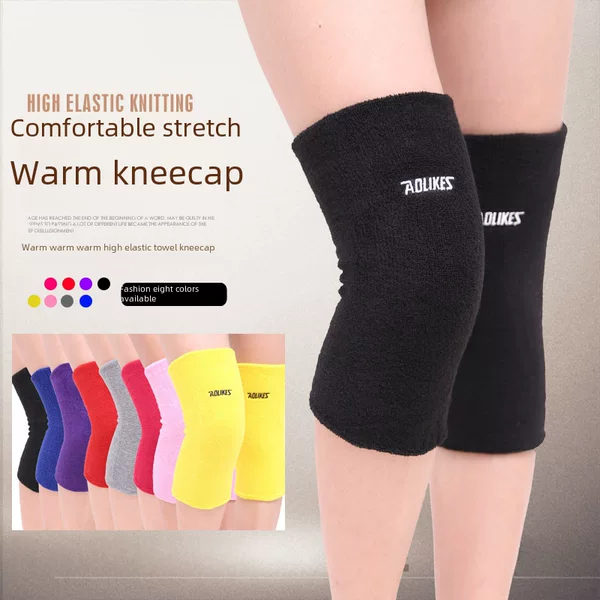 Factory direct breathable winter warm towel knee pads multi-color choice double-layer lengthened thick protective gear spot wholesale