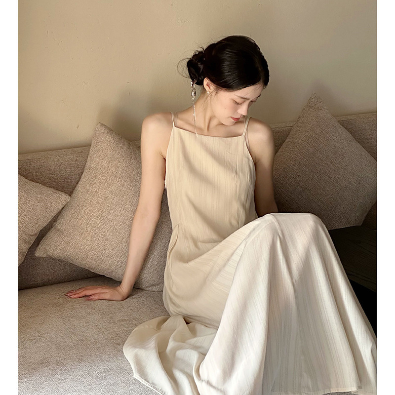 2670 painted window screen original retro artistic Chinese style Daily suspender skirt