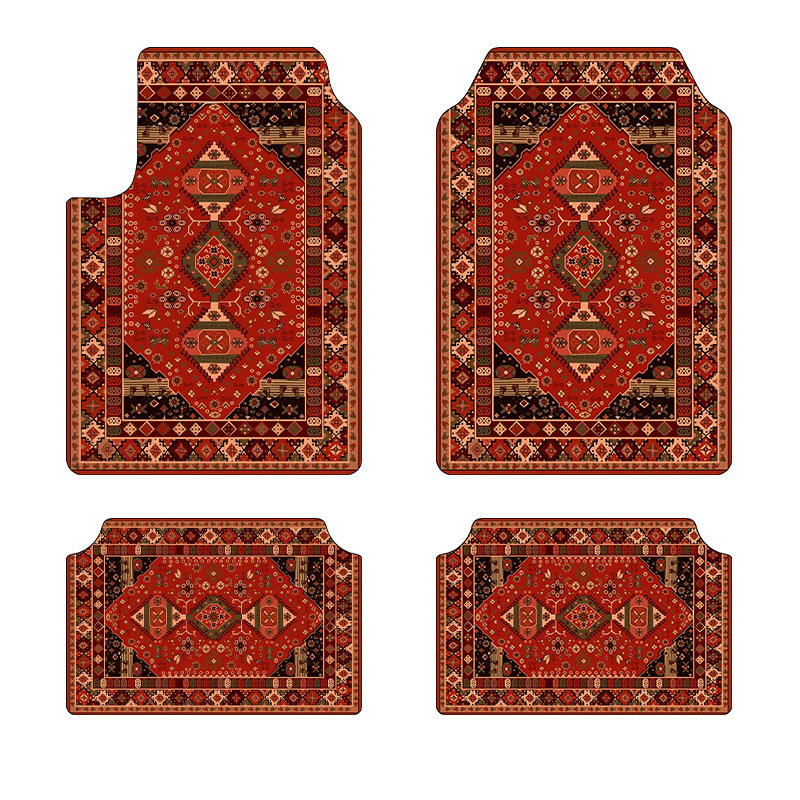 Cross-Border Temu Car Floor Mats Four-Piece Set for Driver and Passenger, Dirt-Resistant Non-Slip Floor Mats, Entryway Door Mats, One-Piece Drop Shipping