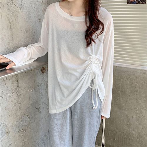Fat MM large size 300 pounds sunshade jacket for women loose outerwear drawstring sheath thin top long Zhao Zhi Zheng