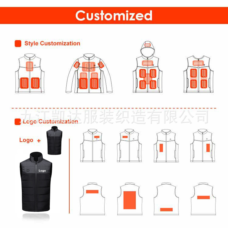 Otoño e Invierno Chaleco de calefacción eléctrica inteligente transfronteriza M08 color a juego doble control de calefacción chaleco caliente calefacción chal ropa al por mayor