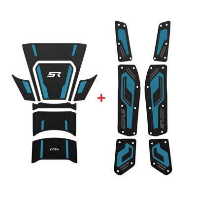 Protection Sticker, Fishbone Waterproof Sticker, Motorcycle pedals - tracer-green-fuel-tank-sticker-foot-pad