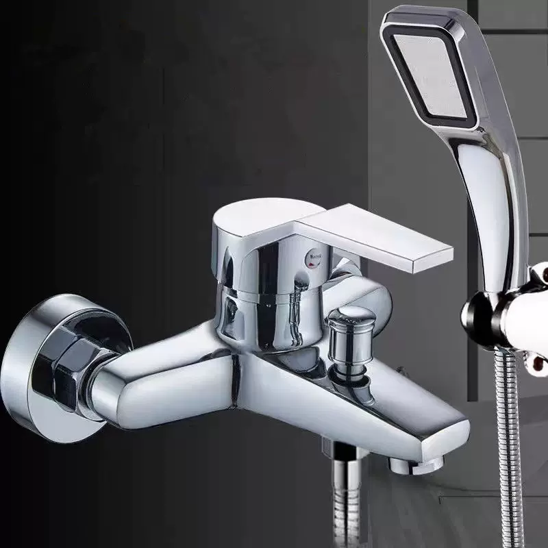 明装三联锌合金混水阀淋浴器水龙头冷热水调节器配件明管花洒套装