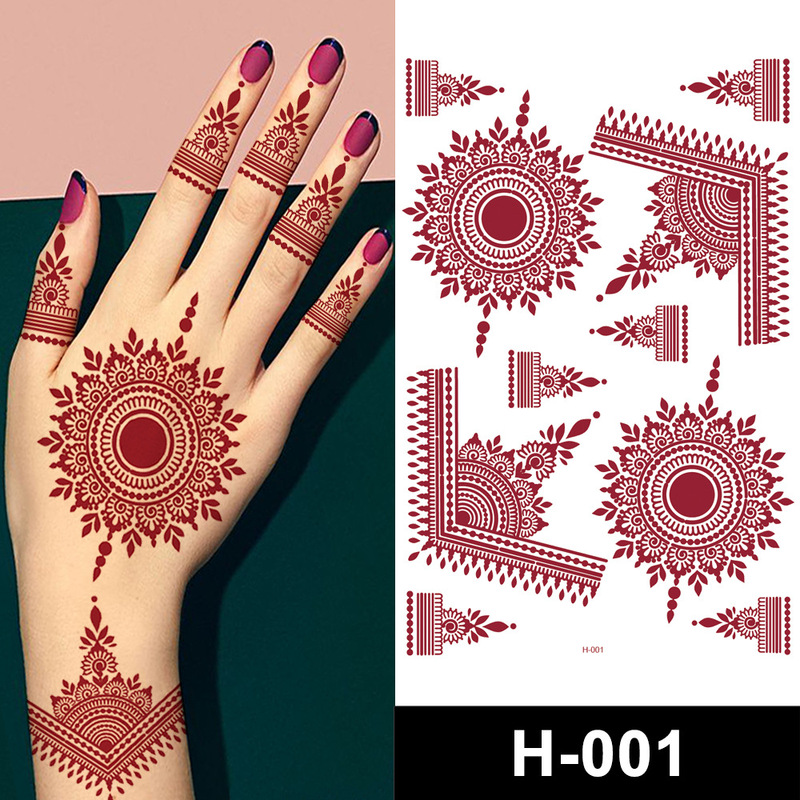 H Lace Tattoo Stickers European and American Hanna Red Lace Tattoo Stickers Water Transfer Temporary Sexy Lace Tattoo