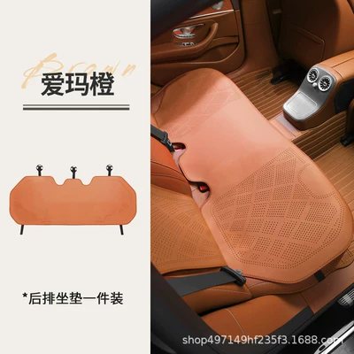 Leather, Export Quality – Seat cushion, seat cover - hermes-orange-nappa-leather-rear-seat