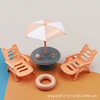 Моделирование игрового домика мини-пляжный стул мороженое зонтик костюм кукольный домик детский игровой домик игрушка маленький подарок