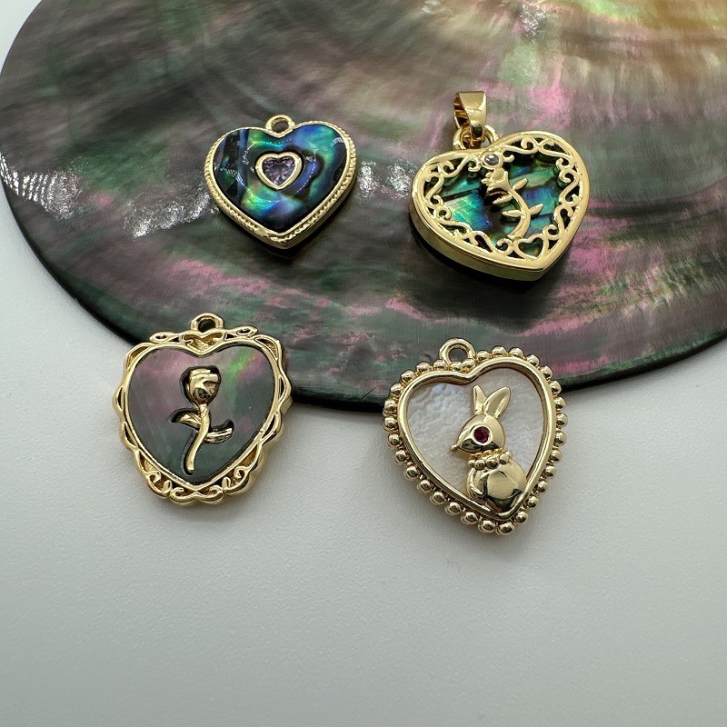 Plating Design 1 Piece Copper Heart Shape Pendant