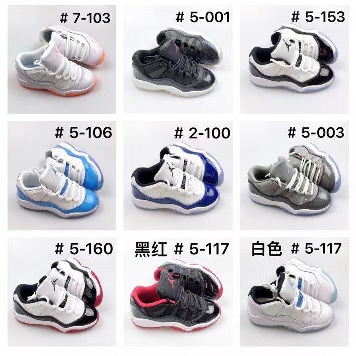Cross-border AJ11 children's shoes, low-top Jordan 11 children's professional basketball shoes, Concord mid-to-large size sports sneakers for boys and girls