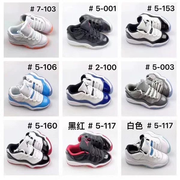 Cross-border AJ11 children's shoes, low-top Jordan 11 children's professional basketball shoes, Concord mid-to-large size sports sneakers for boys and girls