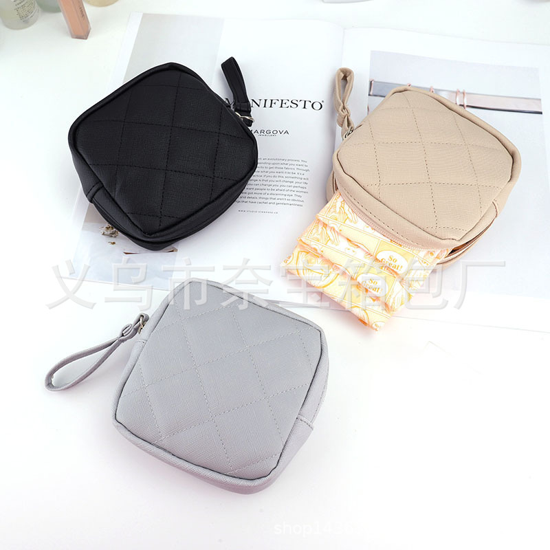 Nueva bolsa de almacenamiento de servilletas sanitarias pu portátil multiusos de mano servilleta sanitaria Cambio de lápiz labial bolsa de cosméticos