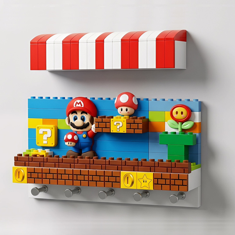 Cartoon Mario Hook Healing-Style Entryway Key Storage No-Drill Adhesive Hook Rack for Behind the Door Cartoon Mario Hook Healing-Style Entryway Key Storage No-Drill Adhesive Hook Rack for Behind the Door