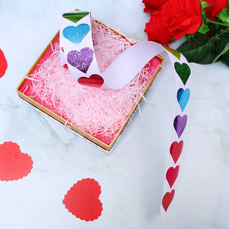 Autocollant d39tiquette autocollante de cadeau de Saint Valentin de motif de coeur rougepicture2