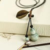 Ceramics, ethnic accessory, sweater, long necklace, pendant for adults for elementary school students, ethnic style