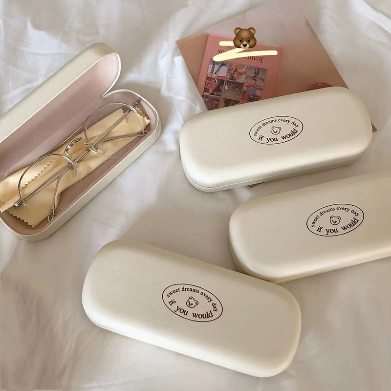 Japonés simple gafas caso ins gafas de sol caja de almacenamiento nicho PU cuero portátil imitación miopía gafas caja de almacenamiento