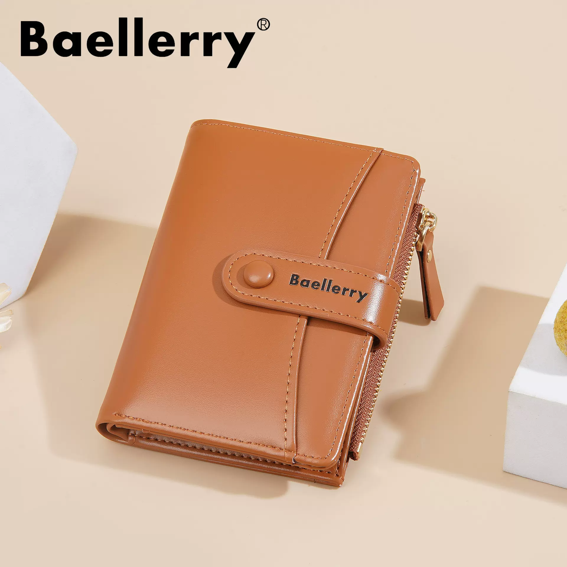 女士钱包女款高级感学生短款钱夹零钱包时尚pu卡包钱包女可印logo