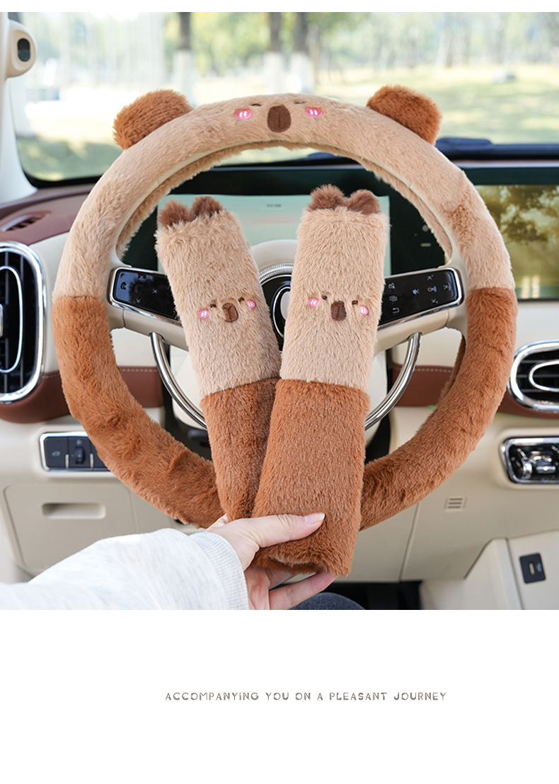 Manufacturer Customized Seat Belt Shoulder Pads Capibala Car Seat Belt Cover Plush Car Anti-Stranglehold Car Shoulder Pads
