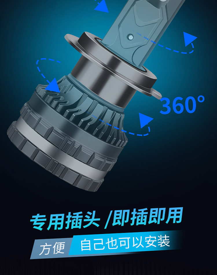 Cross-Border Led Car Headlight H1 Bulb H7 Super Bright H4 Far and Near Integrated 9005 Modified 9012 Car Light H11 Strong Light