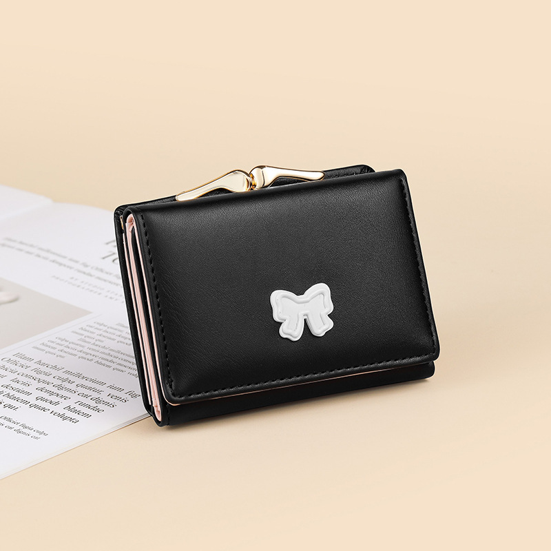 Cartera corta para mujeres, bolso de tarjetas para estudiantes, bolso de cambio pequeño y fresco, cartera de color macarón, más tarjetas.