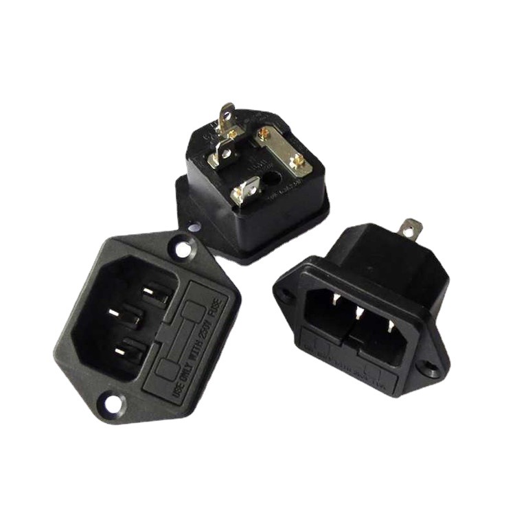 AC二合一电源插座AC-03 带保险丝品字插座 二合一插座DB-14-03