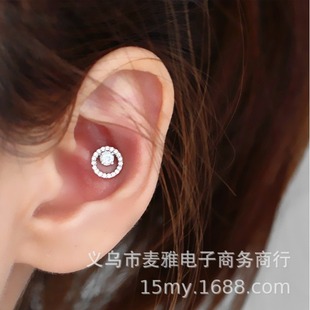 �n����|����Ů���MȦ�΢��ʯ�AȦ�������18k�׽�����R50-2