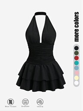 I 36857 Deep V Neck Halter Dress ��V��Ҳ�ȹ �羳ŷ��