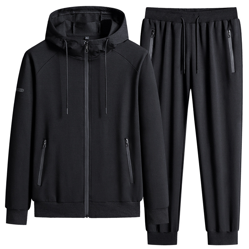Suéter transfronteriza de primavera y otoño con capuzas de dos piezas de algodón puro juego deportivo casual para correr abrigo de ropa deportiva casual