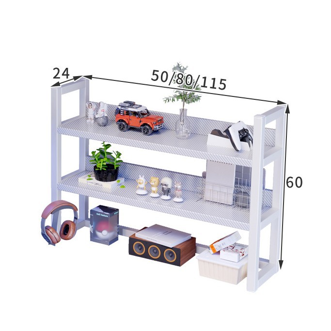 Estante de escritorio pequeño estante de hierro forjado multicapa simple estante de escritorio de oficina estante de almacenamiento de escritorio de escritorio