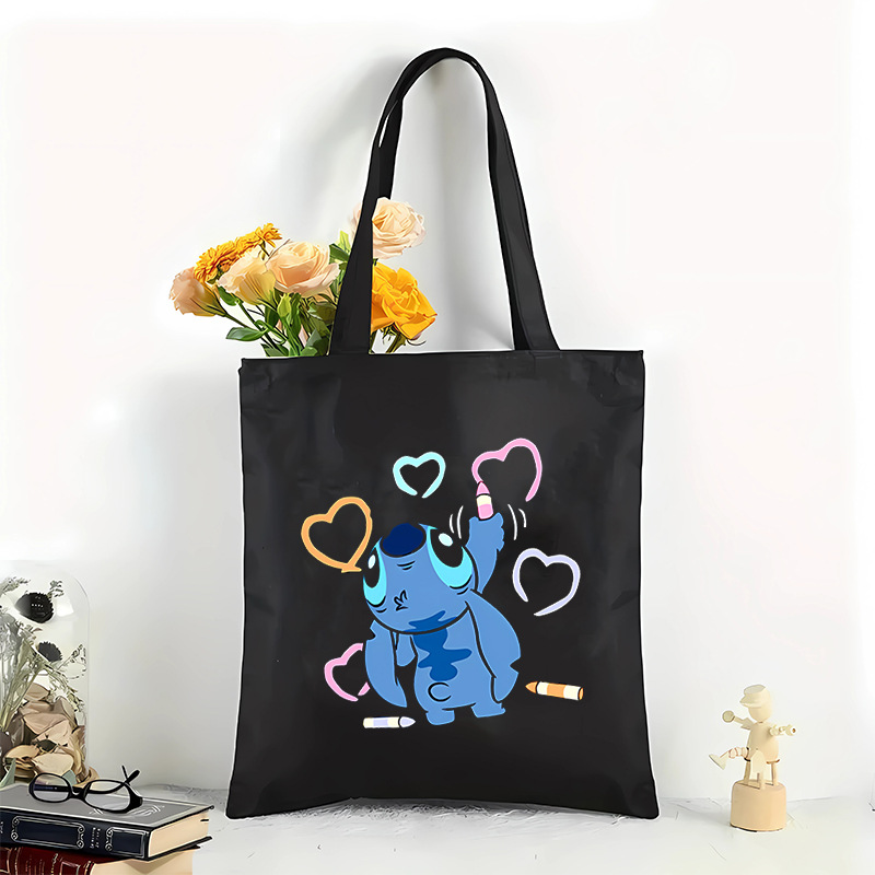 Bolsa de lona de impresión púrpura de pop transfronteriza, bolso de hombro de gran capacidad, portátil perfecto para compras
