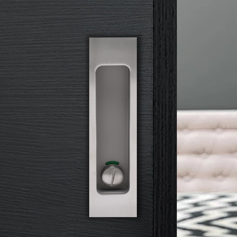 Cerradura de puerta deslizante de acero inoxidable simple cerradura de puerta invisible cerradura de puerta de baño de hotel cerradura de puerta deslizante incrustada de balcón de cocina