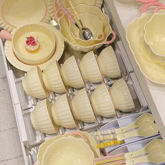 かわいいクリーム風陶磁器食器小清新家庭用高颜値食器皿家庭用調理器具食器食器食器食器