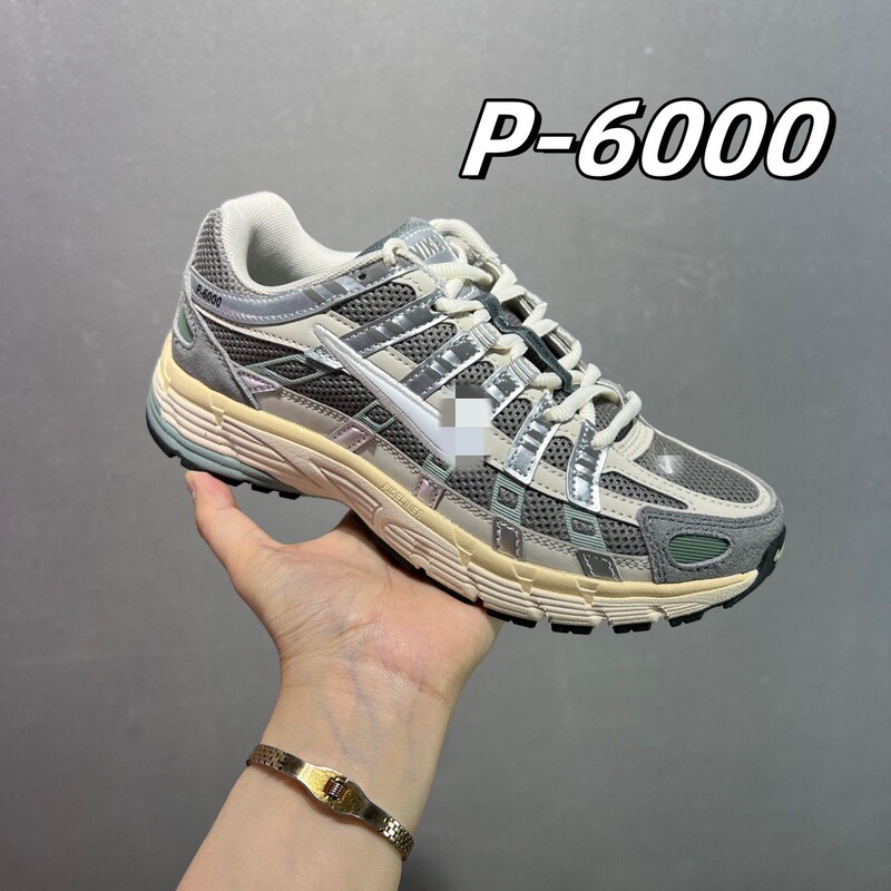 High-quality P6000 retro running shoes, non-slip, wear-resistant, casual sports shoes, mesh breathable dad shoes for men and women