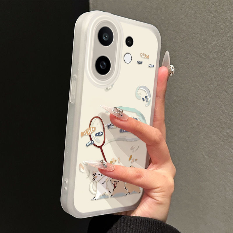 Suitable for Vivos30Promini Mobile Phone Case Design, Accessible Luxury Vivos20 Super Hot 19 Hot Style Fishing Kitten