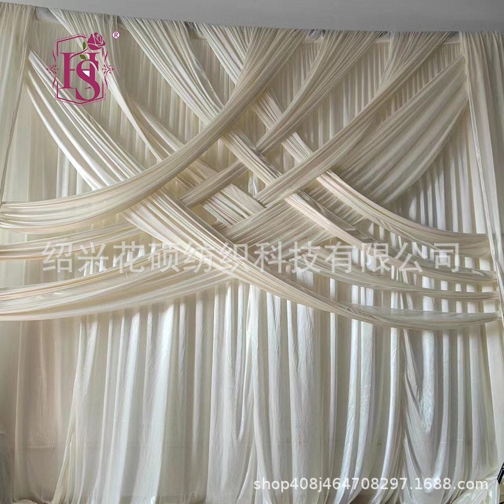 Factory direct sales off-white ivory cross wedding birthday curtain…