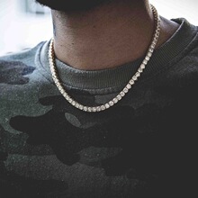 锁骨链男士潮牌无吊坠锁骨链毛衣链嘻哈小众潮人金银色锁骨项链