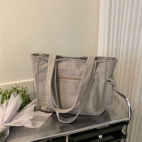 College students commuting to class large-capacity portable cloth bag large bag women's  new canvas bag shoulder tote bag