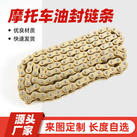 摩托车油封链条428 520 525 530金色机车静音链条耐磨