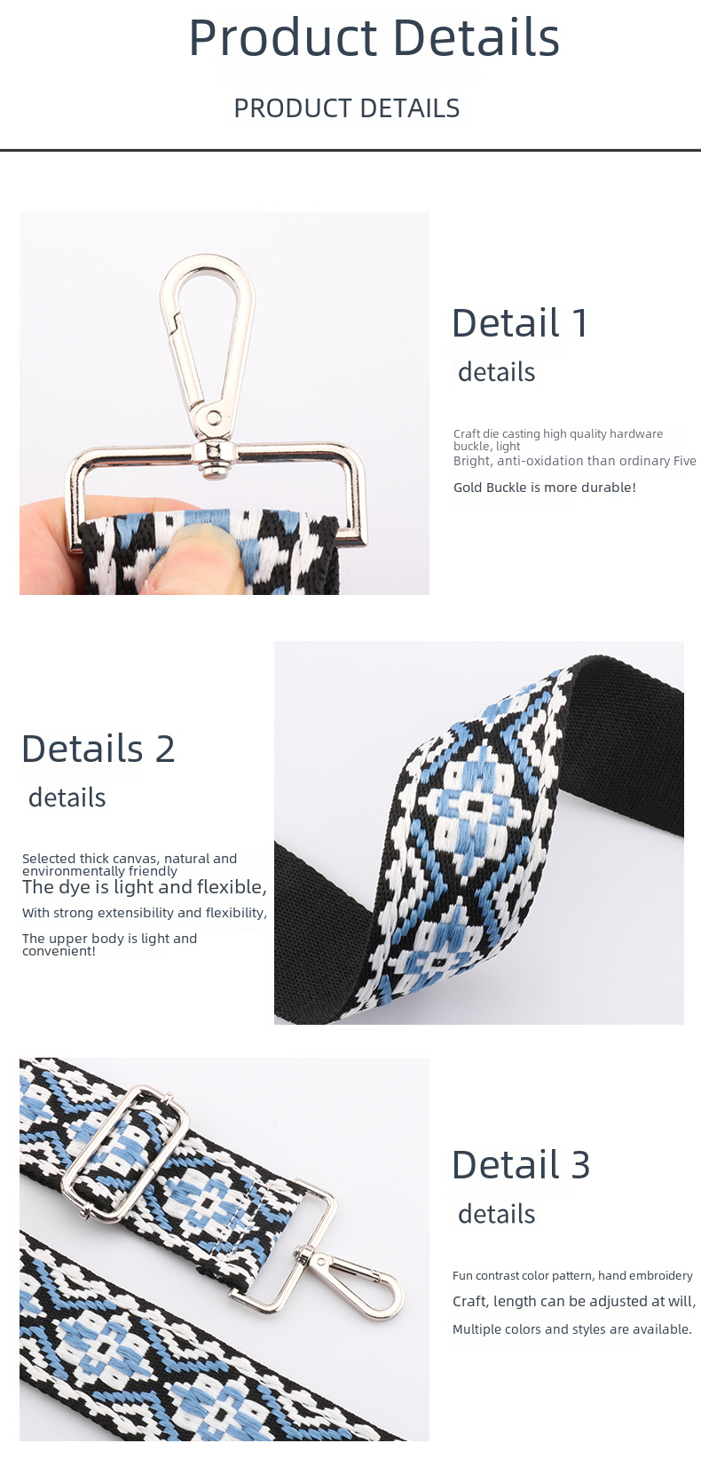 New Diamond Jacquard Bag Shoulder Strap Free Shipping Crossbody Adjustable Shoulder Strap Cross-Border 5cm Wide Shoulder Strap Bag Strap