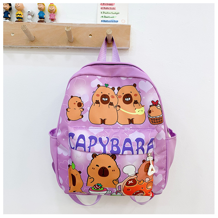 Fashionable kindergarten cute cartoon backpack, Kapibala popular small schoolbag new style, 3-6 years old children's shoulder trend undefined