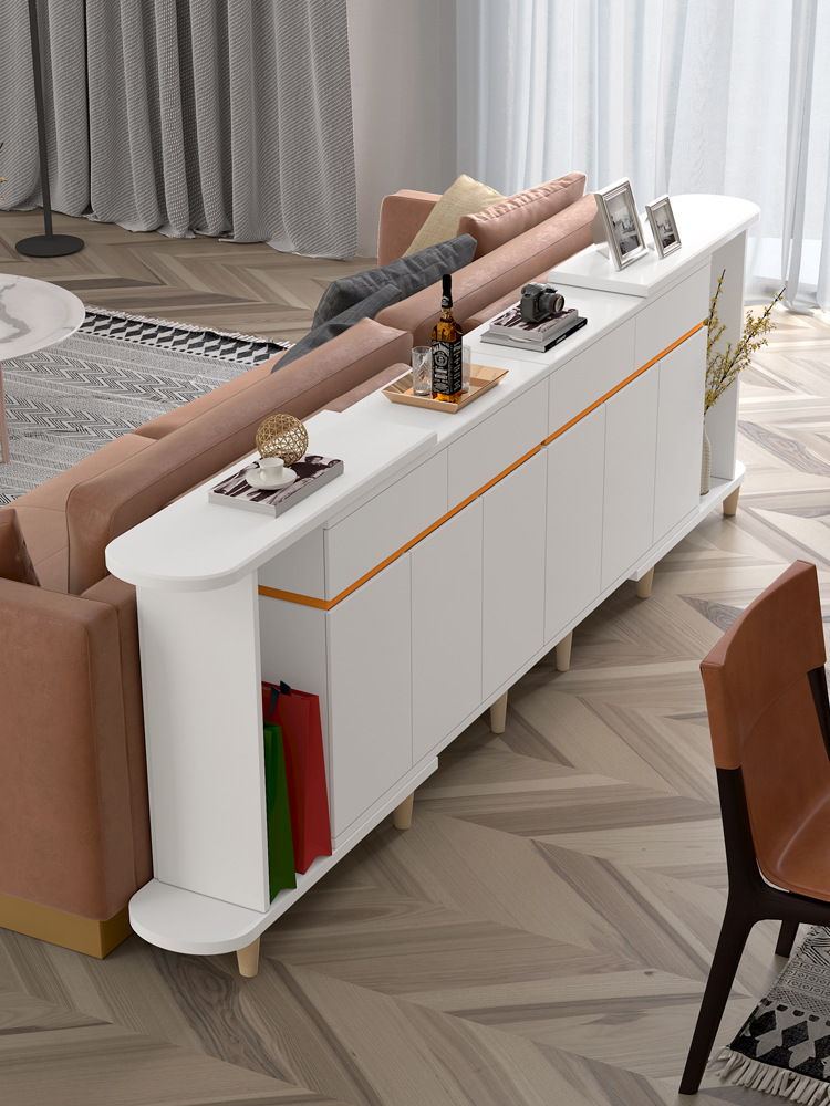 Sideboard Solid Wood Simple Kitchen Storage Guest Restaurant Wall Tea Cabinet Retractable Sofa Back Cabinet