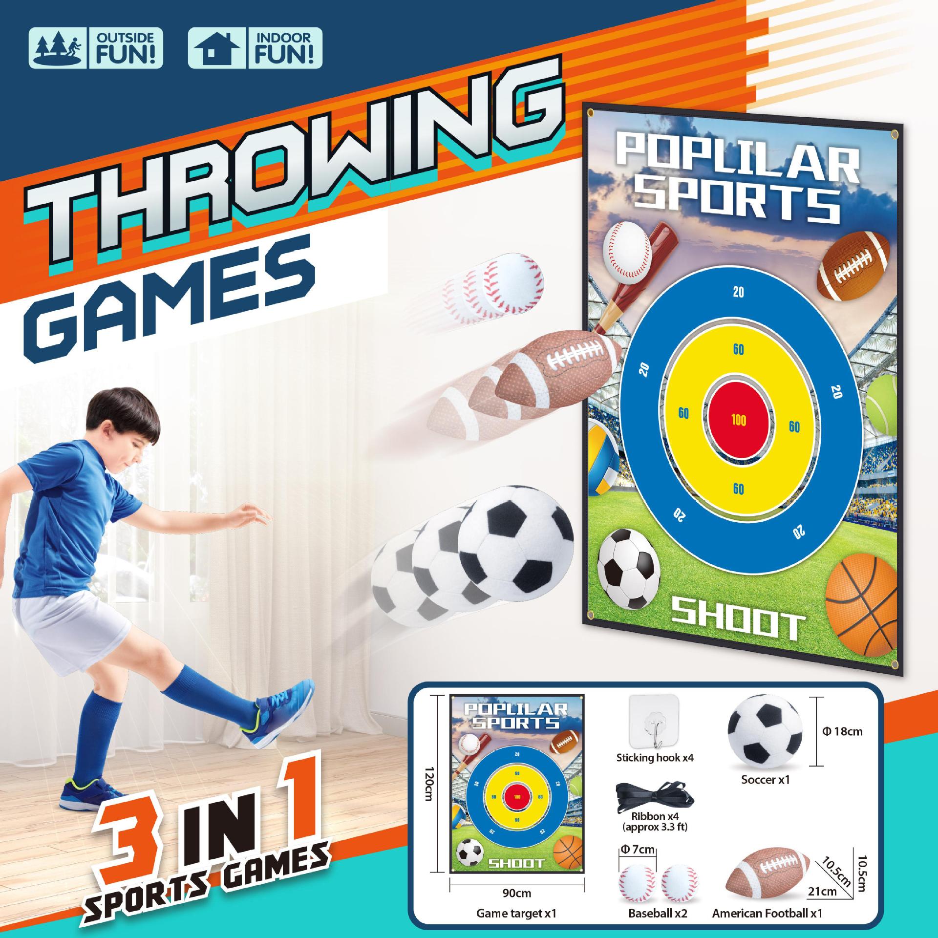 Cross-Border Amazon Tk Sports Rugby Baseball Football 3-in-1 Toy Ball Set Indoor and Outdoor Kidsren's Toys