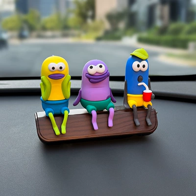 2026 New Beach Town Residents Temporary Parking Number Plate for Car (Nömrəli dayanma kartı) - wood-grain-parking-sign-daidai-fish-eggplant-fish-cola-fish