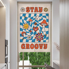 Ins風布芸のれん寝室装飾ハーフカーテン子供部屋通用キッチン仕切りトイレ隠し玄関カーテン