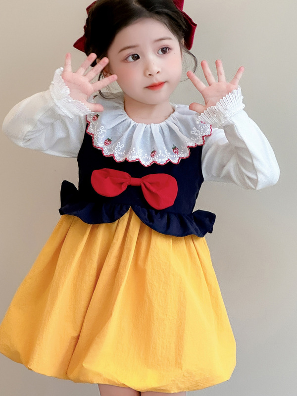韩版女童秋款白雪公主裙两件套2025新款洋气礼服裙套装童装代发潮|undefined