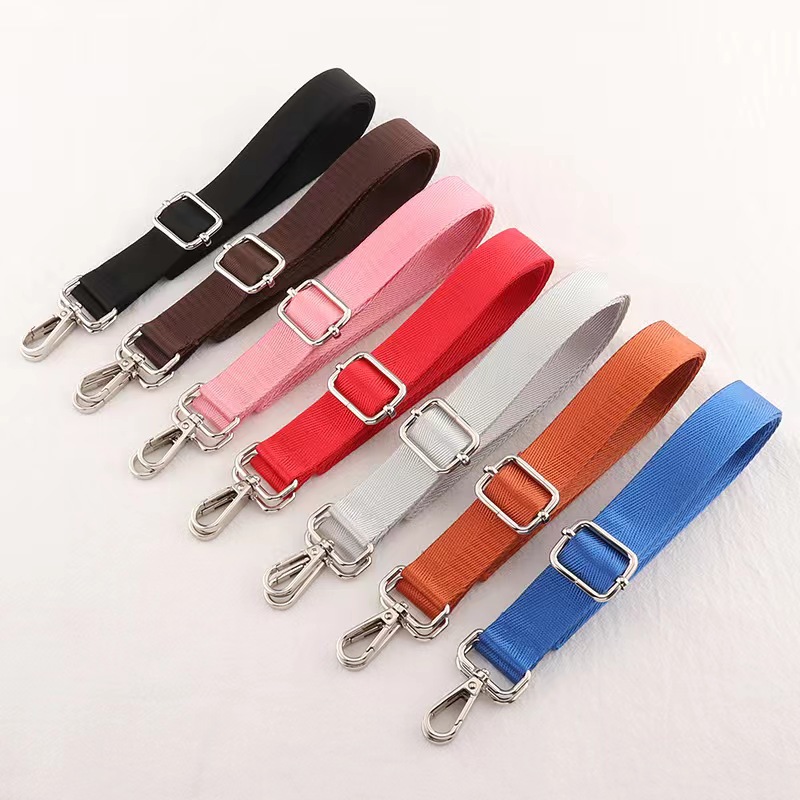 New hot-selling 25mm wide bag strap, solid color herringbone pattern, faux nylon bag shoulder strap, crossbody bag accessory strap.