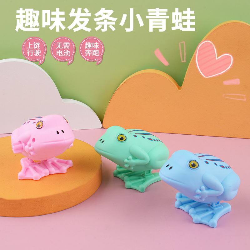 De los niños de dibujos animados saltar primavera Rana cadena juguete pequeño animal 80 s nostálgico puesto suministro juguetes al por mayor