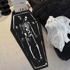 クロスボーダー特別フロアマット特殊形状クリスタルベルベットハロウィンスカルパーティーフロアマット家の装飾寝室のベッドサイドブランケット
