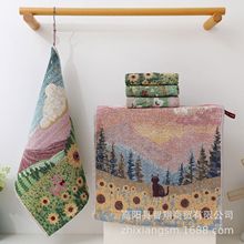 纯棉纱布毛巾四层纱布方巾幼儿园儿童全棉方巾批发出口韩国洗碗巾