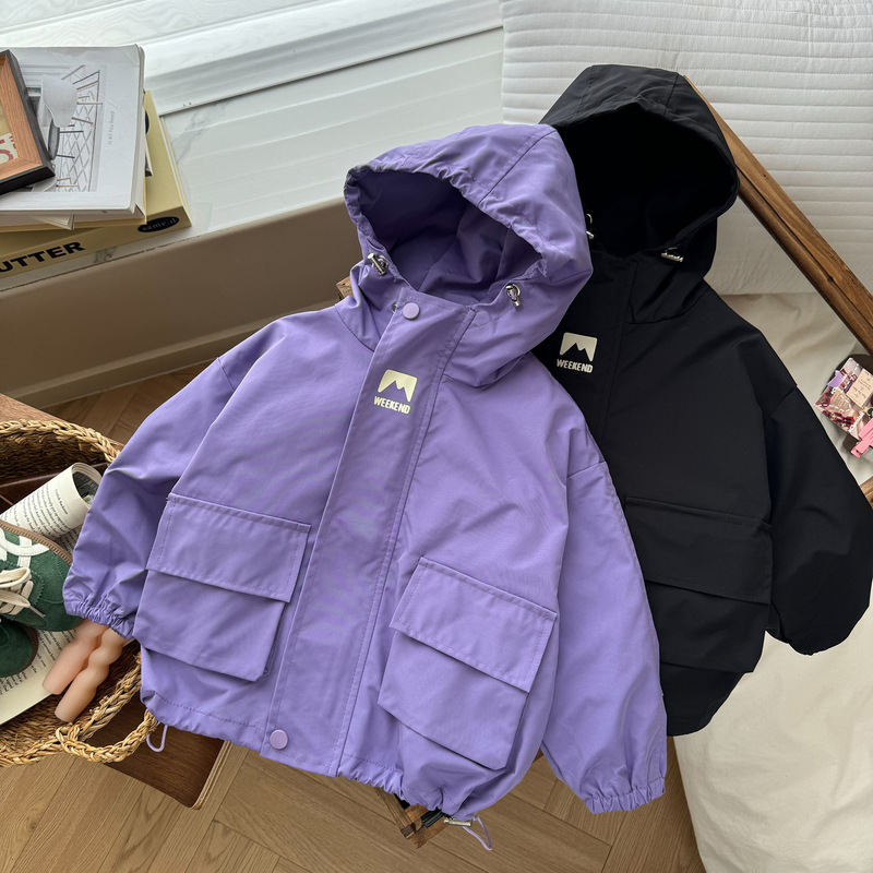 Omiocong Children's Charge Jacket Overcoat for Boys and Girls Going Out Tooling Hooded Jacket Windproof Waterproof Top Trendy Omiocong Children's Charge Jacket Overcoat for Boys and Girls Going Out Tooling Hooded Jacket Windproof Waterproof Top Trendy