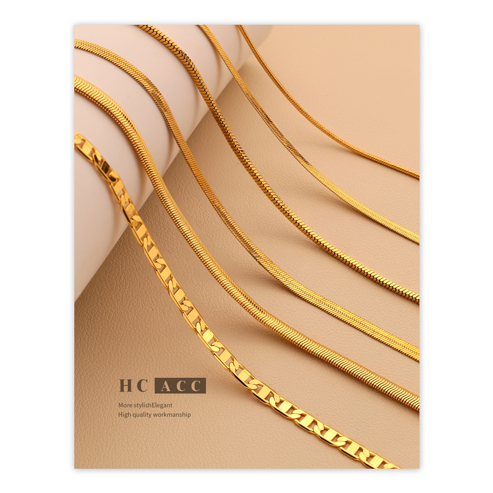european-and-american-double-layer-snake-bone-chain-fashion-light-luxury-niche-design-sense-popular-simple-ins-style-elegant-all-match-snake-bone-chain european-and-american-double-layer-snake-bone-chain-fashion-light-luxury-niche-design-sense-popular-simple-ins-style-elegant-all-match-snake-bone-chain